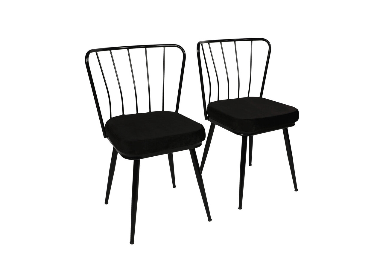 Set scaune 2 piese, Hanah Home, Yıldız 943 V2, Negru - imagine 7